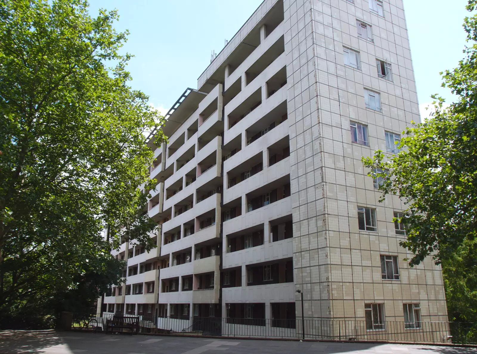 French-style blocks on Hallfield Estate, Bayswater, from A Postcard from Boxford and BSCC at Pulham, Suffolk and Norfolk - 13th July 2019