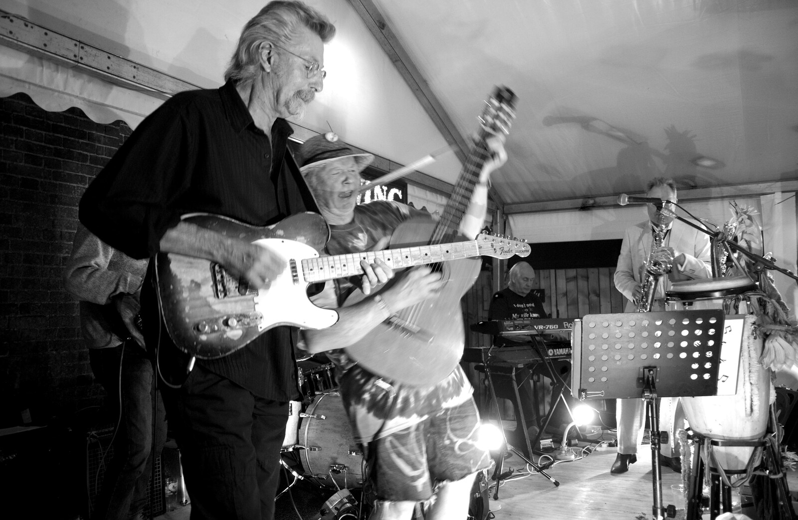 Mick the Baker on backing Spanish guitar from The Shakesbeer Festival, Star Wing Brewery, Redgrave, Suffolk - 13th July 2019