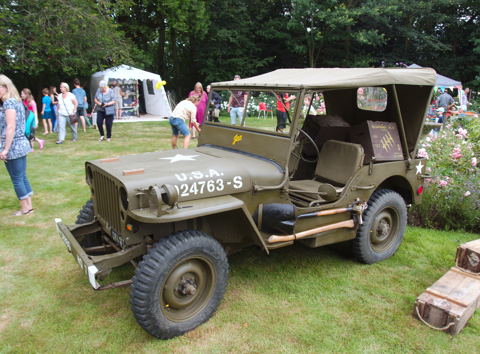A Willy's Jeep from GSB at the Summer Fete, Market Weston, Suffolk - 20th July 2019