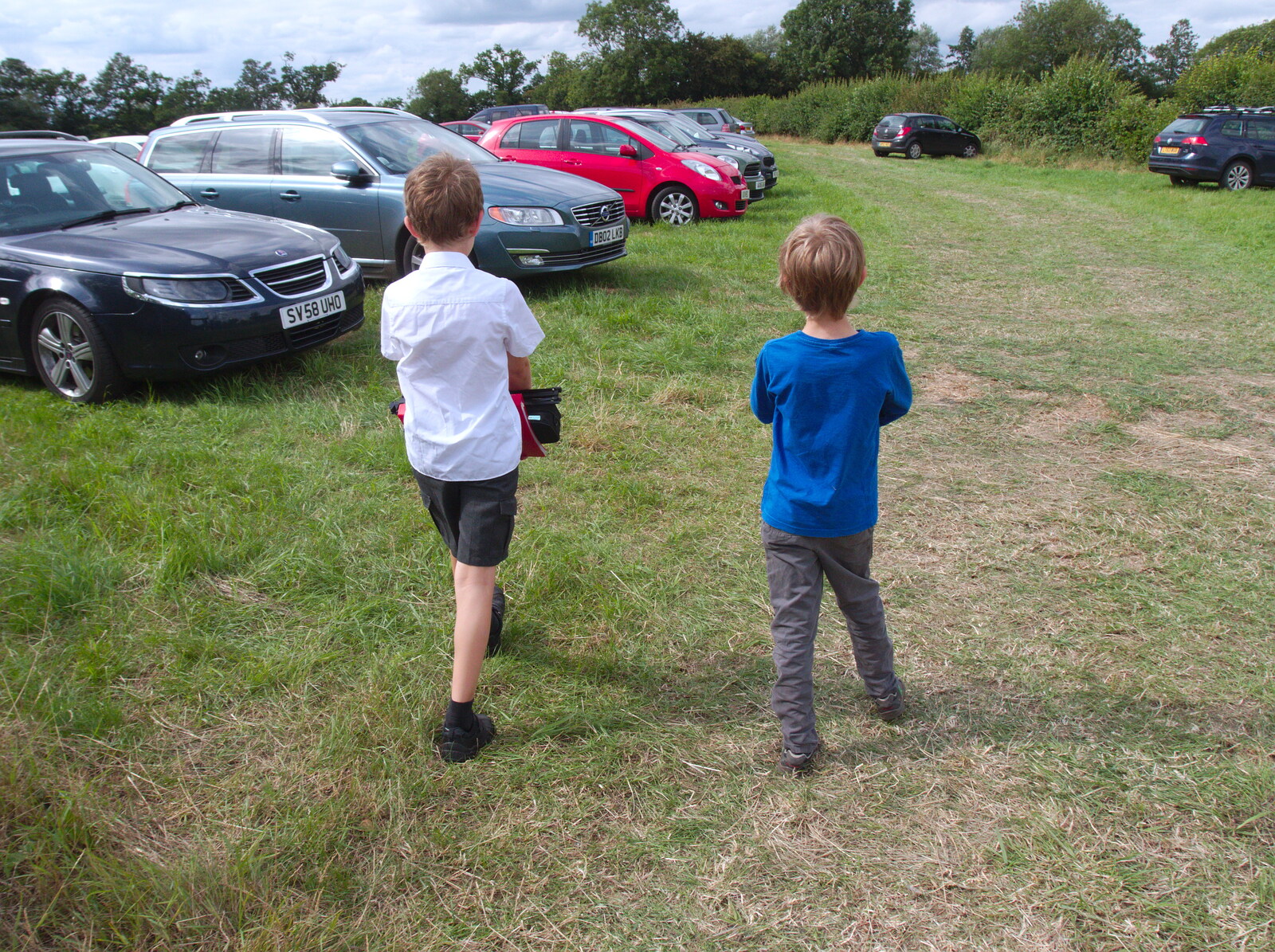 A car park in a field from GSB at the Summer Fete, Market Weston, Suffolk - 20th July 2019