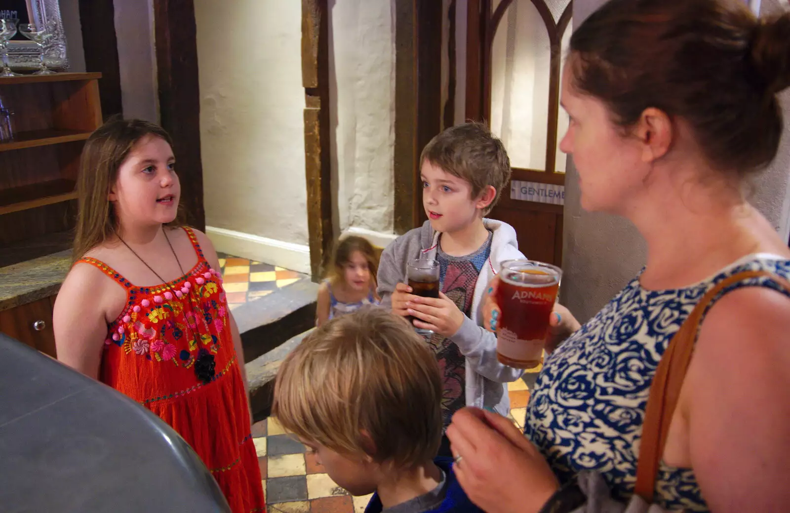 Isobel gets the drinks in, from Anita and Alex's Leaving Do, The Oaksmere, Brome, Suffolk - 27th July 2019