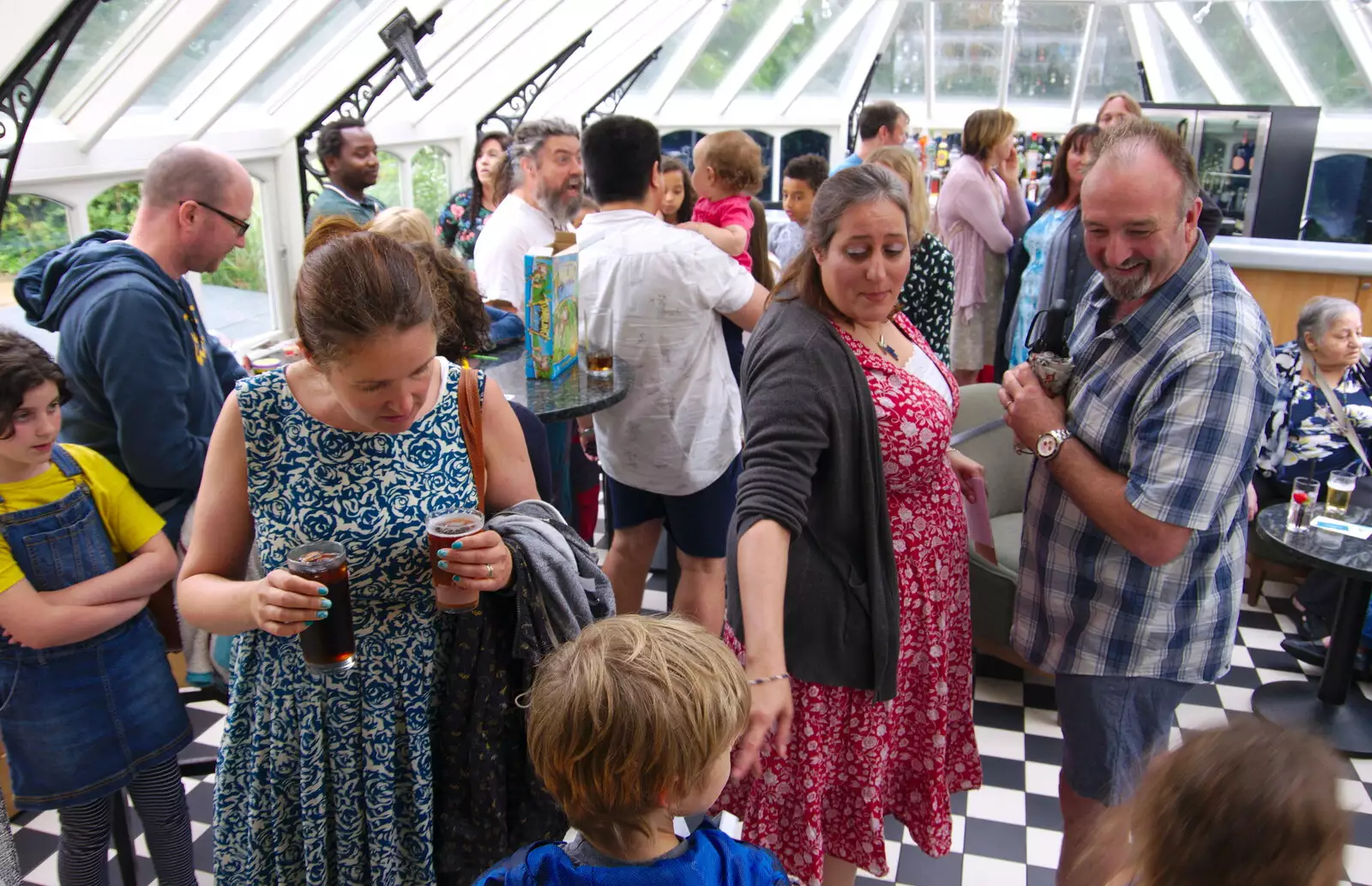 Anita points at Harry, from Anita and Alex's Leaving Do, The Oaksmere, Brome, Suffolk - 27th July 2019