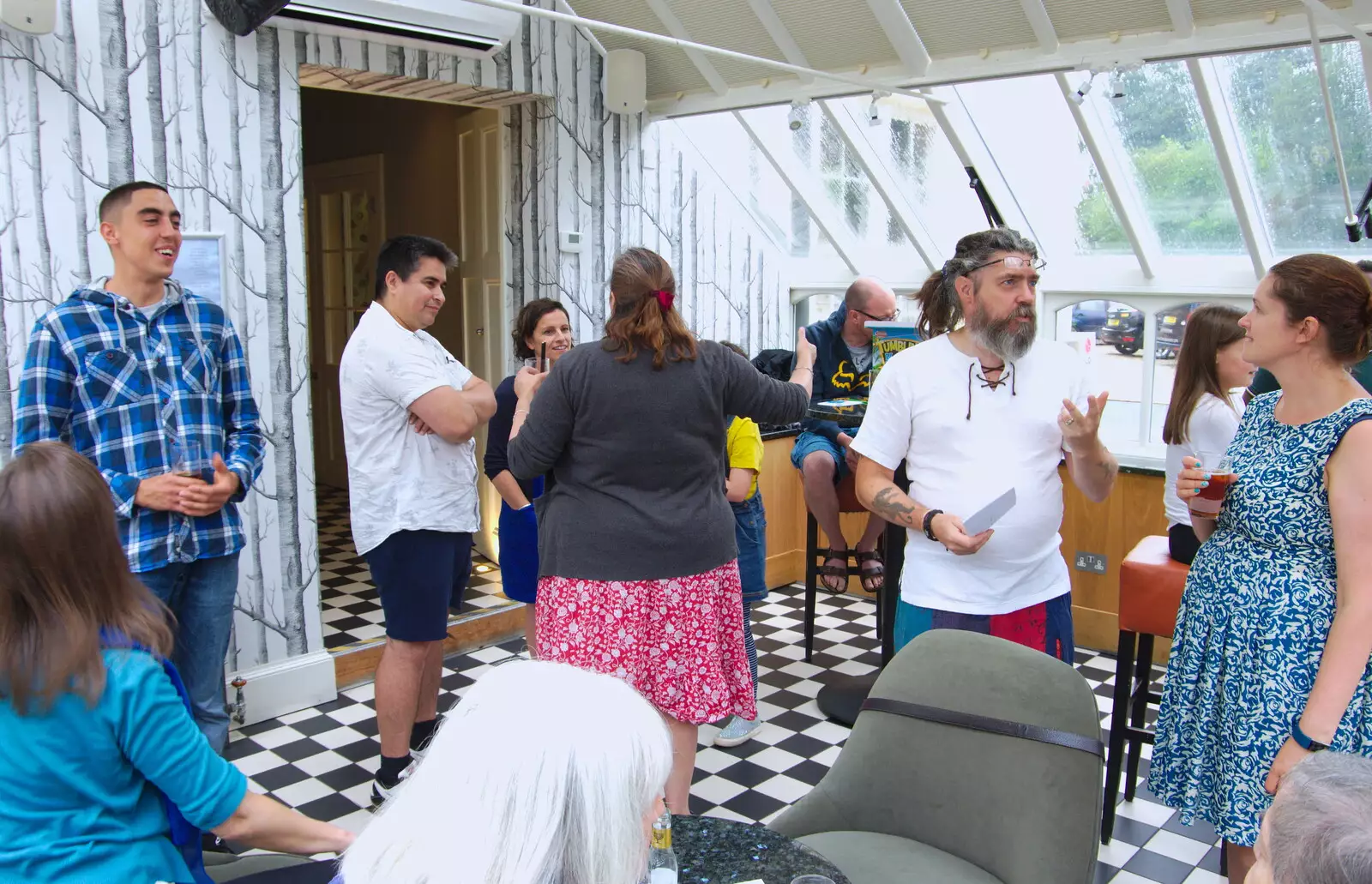 In the Oaksmere conservatory, from Anita and Alex's Leaving Do, The Oaksmere, Brome, Suffolk - 27th July 2019