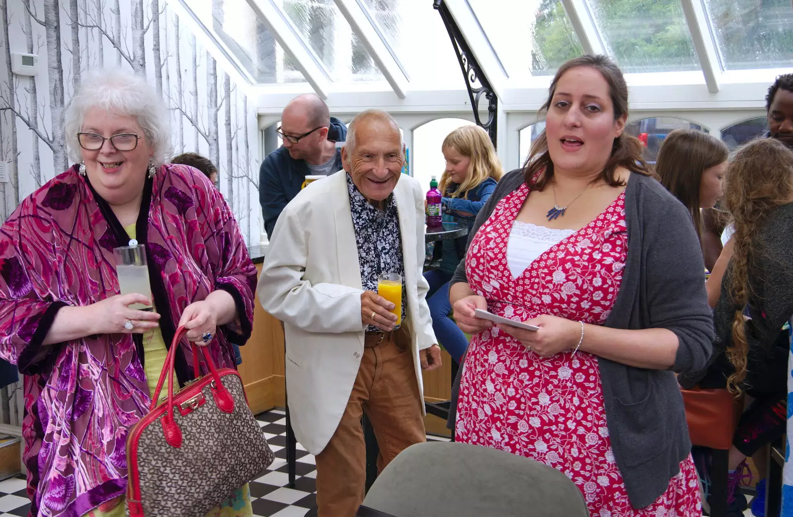 Anita in the conservatory, from Anita and Alex's Leaving Do, The Oaksmere, Brome, Suffolk - 27th July 2019