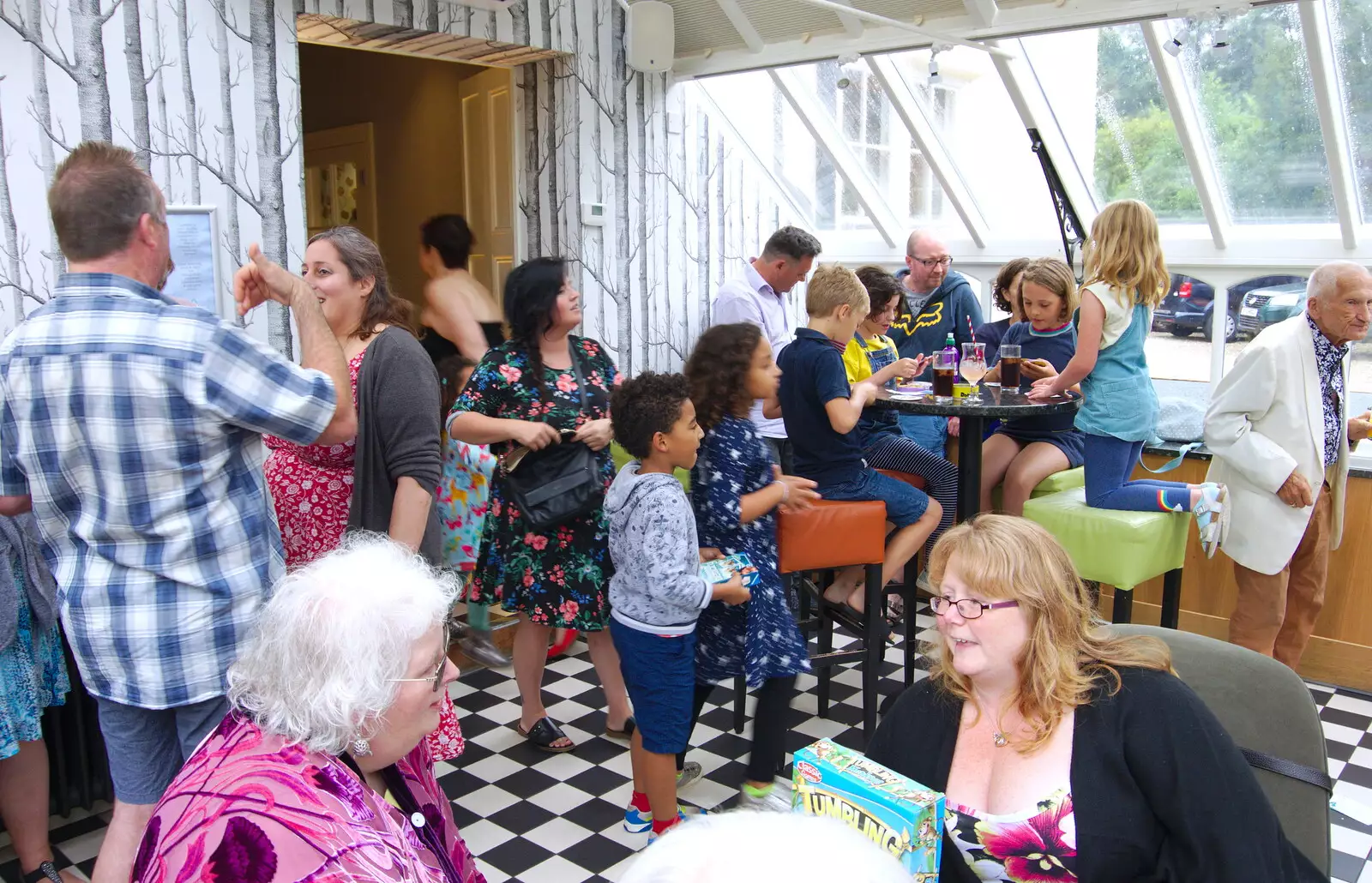 It's all action in the conservatory, from Anita and Alex's Leaving Do, The Oaksmere, Brome, Suffolk - 27th July 2019