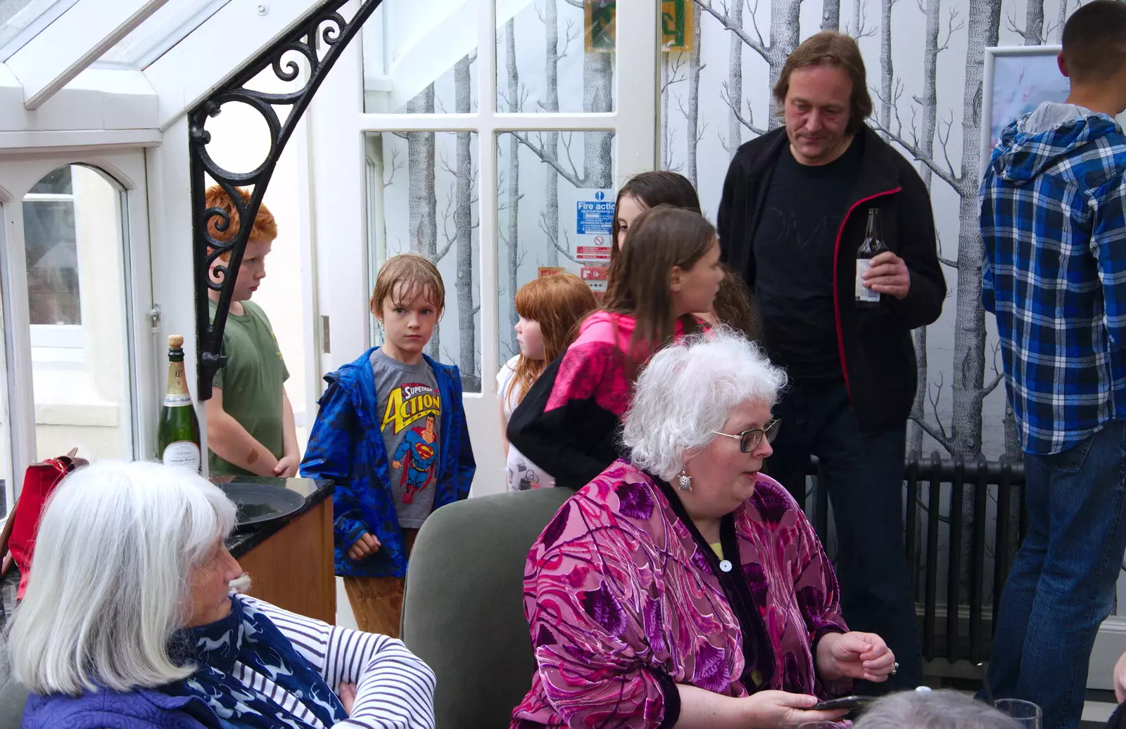 Harry comes in out of the rain, from Anita and Alex's Leaving Do, The Oaksmere, Brome, Suffolk - 27th July 2019