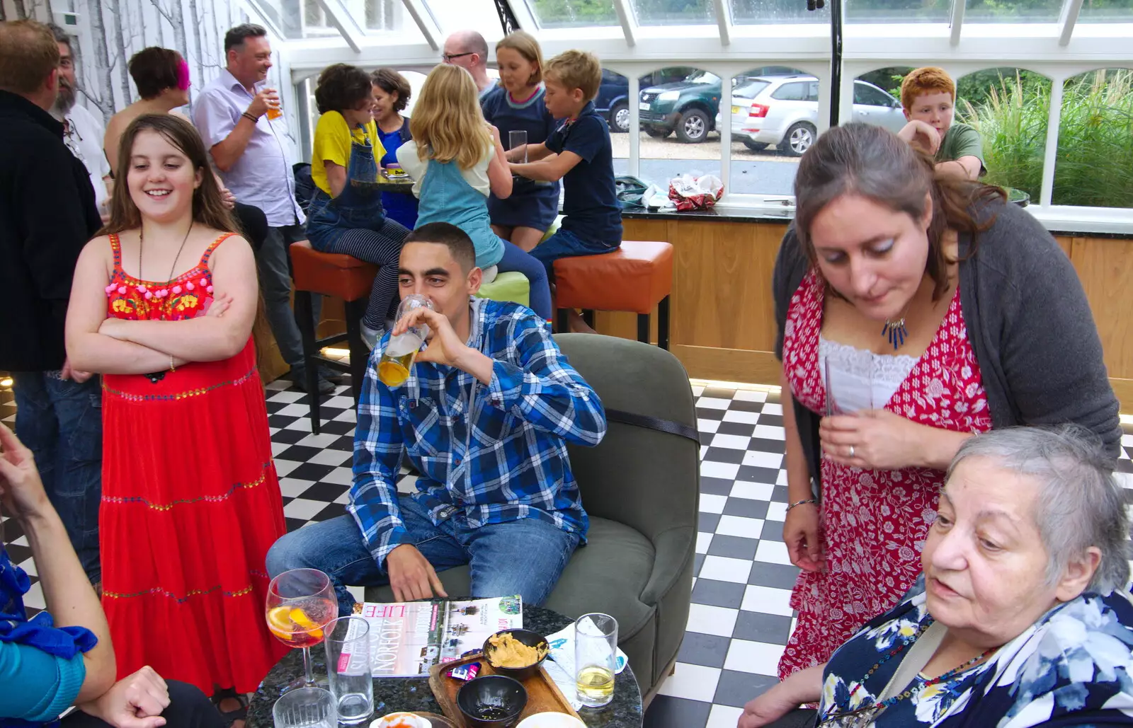 Lilly does some chatting, from Anita and Alex's Leaving Do, The Oaksmere, Brome, Suffolk - 27th July 2019