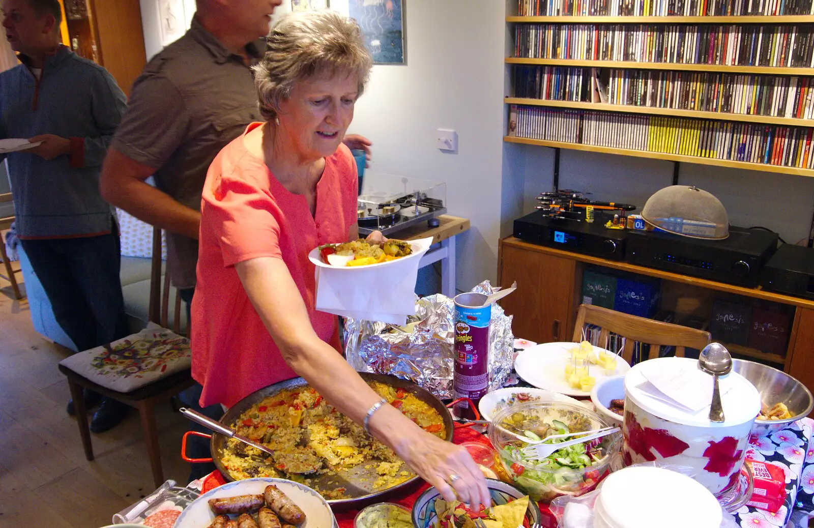 Jill gets some grub, from A Summer Party, Brome, Suffolk - 3rd August 2019