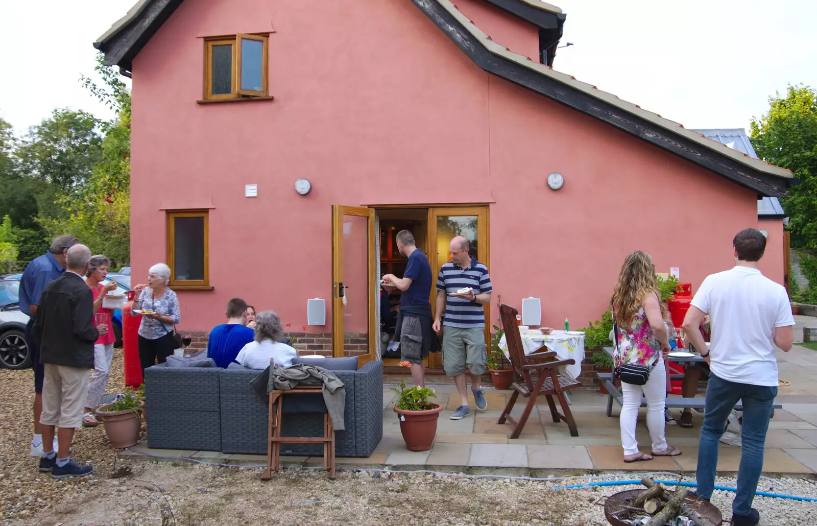 On the patio, from A Summer Party, Brome, Suffolk - 3rd August 2019