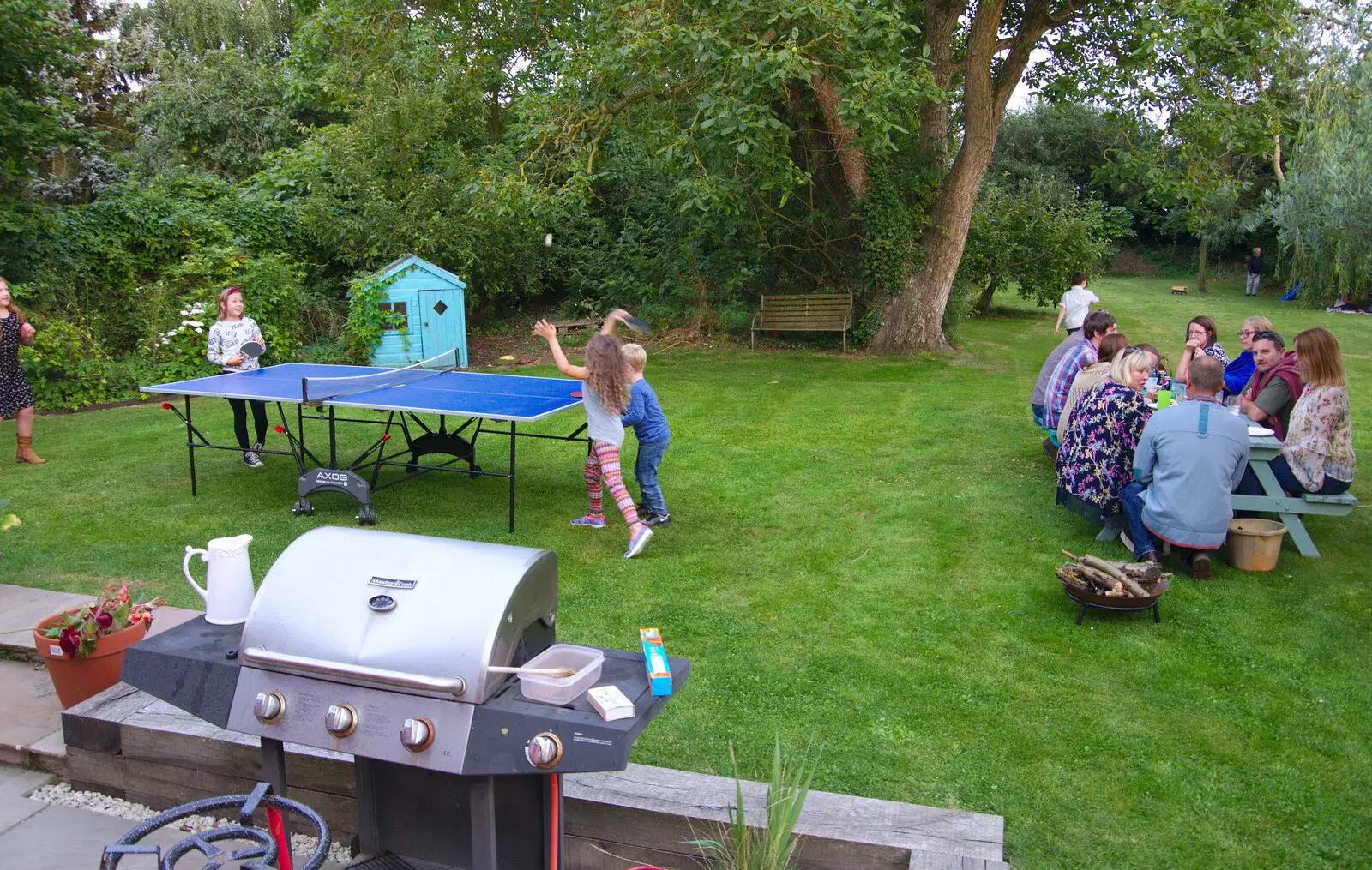 Table tennis and garden chatting, from A Summer Party, Brome, Suffolk - 3rd August 2019