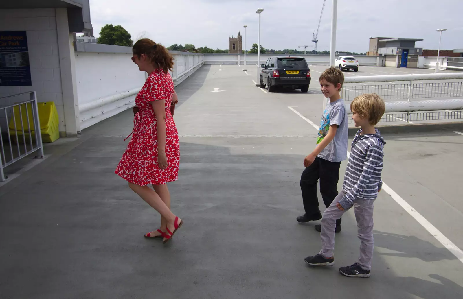 On the top floor of St. Andrew's car park, from A Summer Party, Brome, Suffolk - 3rd August 2019