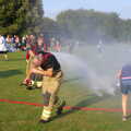 Even the fire-fighters are not immune, A Water Fight with a Fire Engine, Eye Cricket Club, Suffolk - 5th August 2019