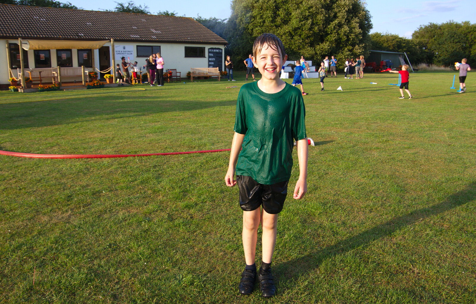 Fred's proud of his overall level of wetness from A Water Fight with a Fire Engine, Eye Cricket Club, Suffolk - 5th August 2019