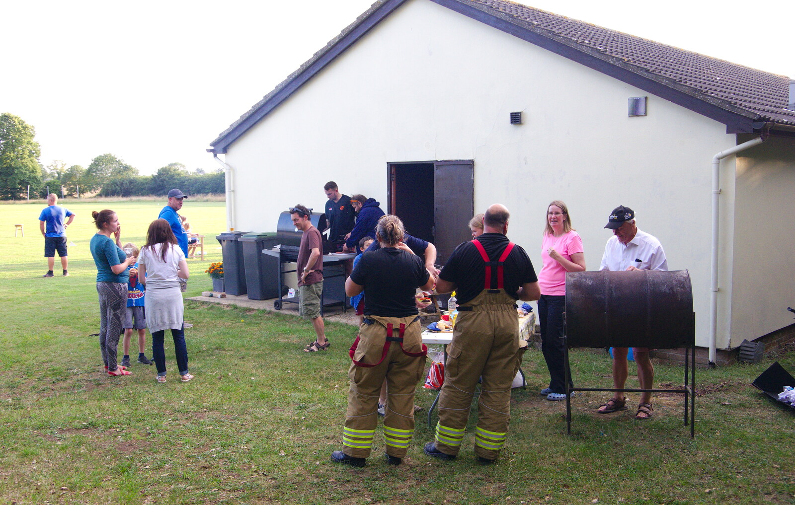 The barbeque continues from A Water Fight with a Fire Engine, Eye Cricket Club, Suffolk - 5th August 2019