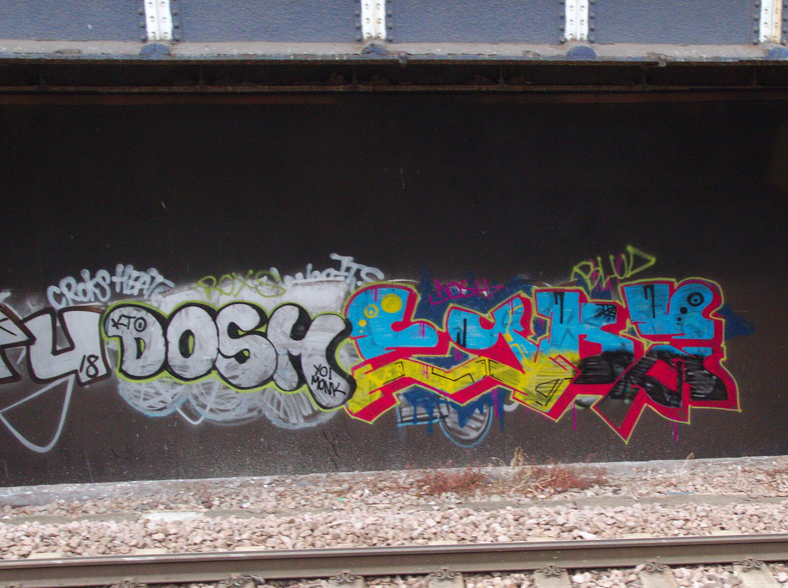 New graffiti next to an old Dosh tag from The BSCC at Redgrave and Railway Graffiti, Suffolk and London - 7th August 2019