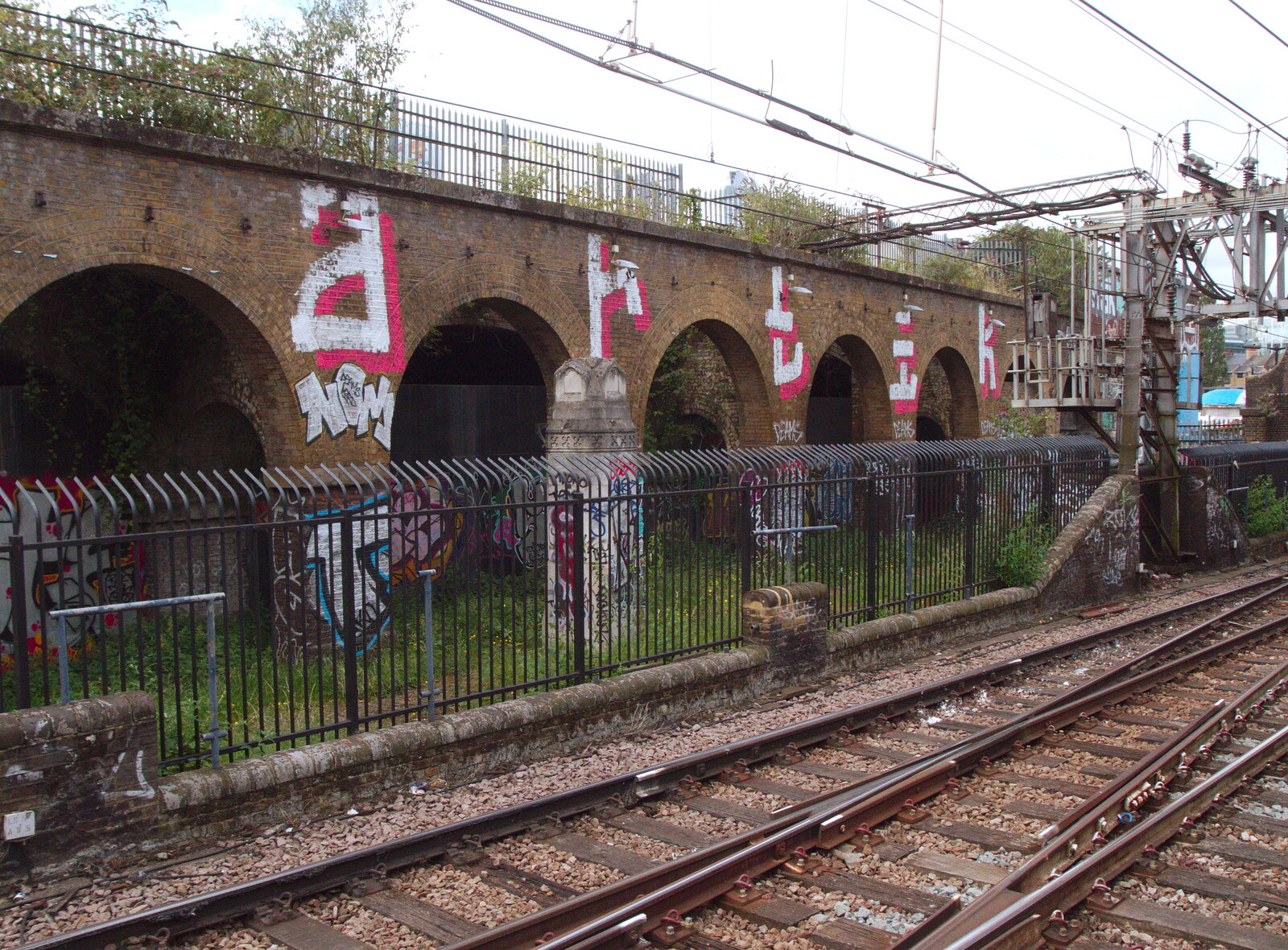 Graffiti letters on the railway arches from The BSCC at Redgrave and Railway Graffiti, Suffolk and London - 7th August 2019
