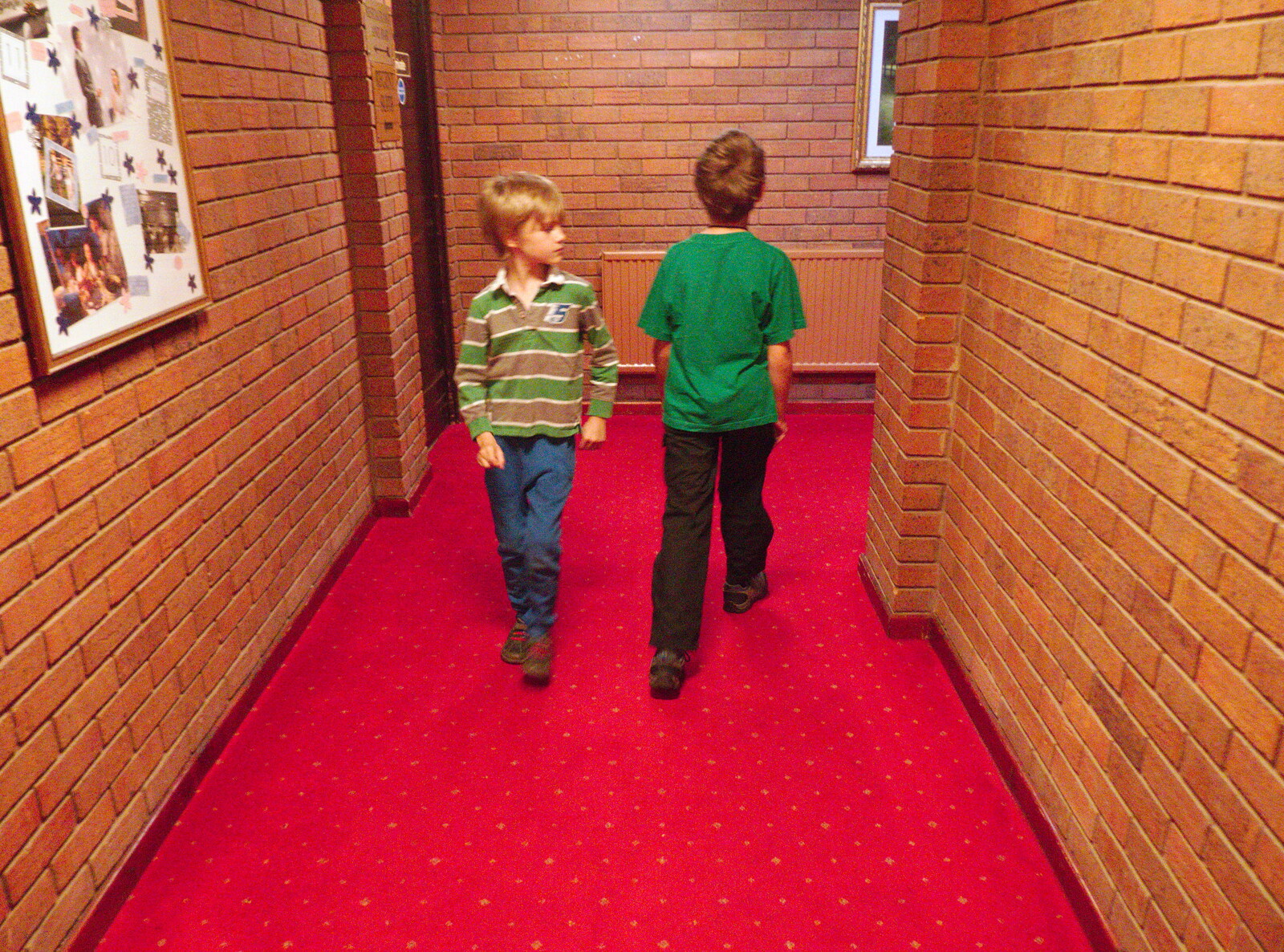 Harry and Fred pass in the corridor from The Summer Trip to Ireland, Monkstown, Co. Dublin, Ireland - 9th August 2019