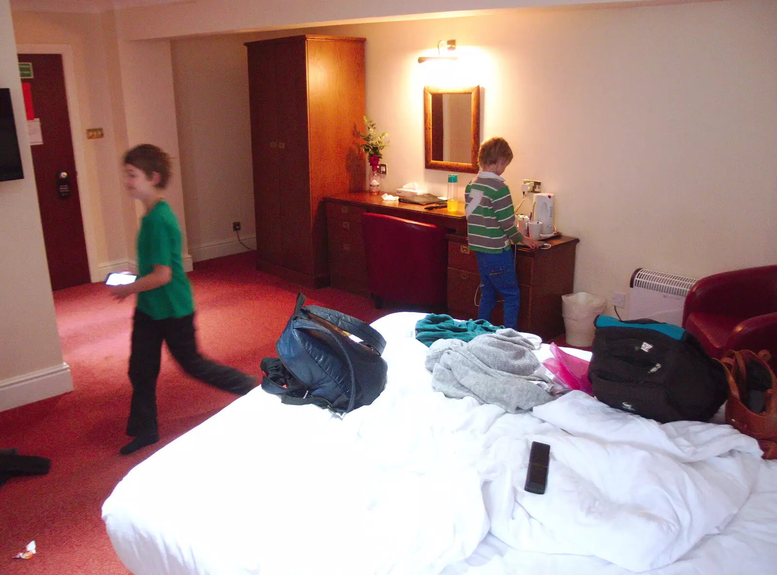 The boys in the hotel room, from The Summer Trip to Ireland, Monkstown, Co. Dublin, Ireland - 9th August 2019