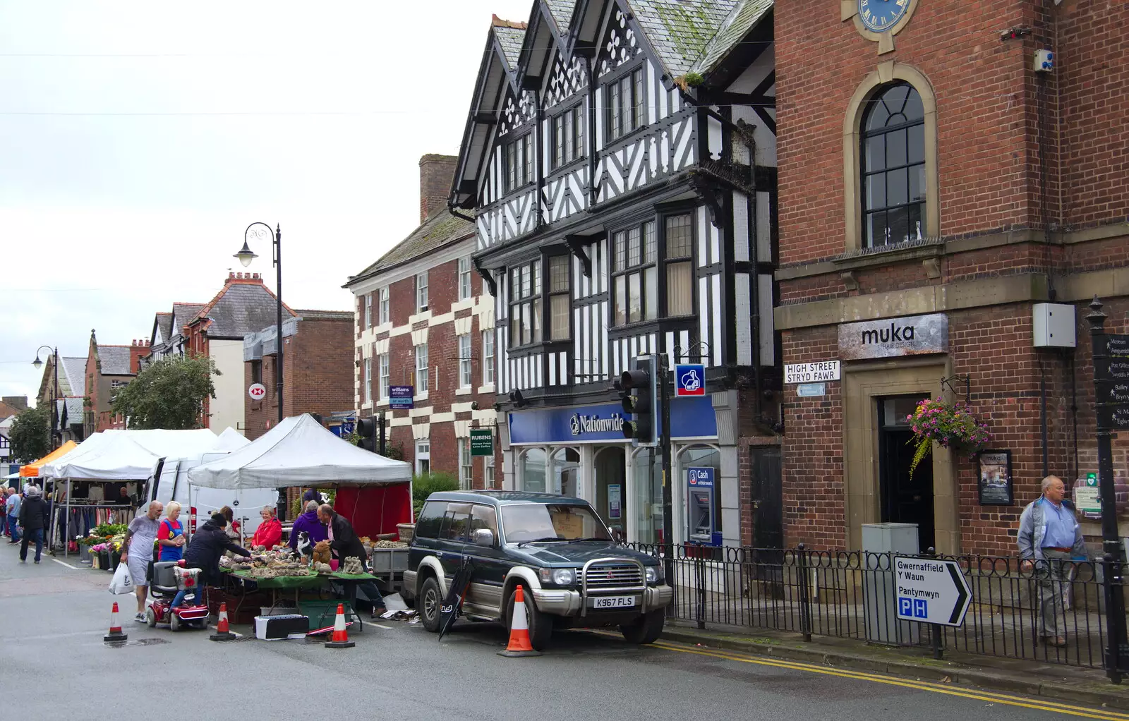 Mold's street market is occuring, from The Summer Trip to Ireland, Monkstown, Co. Dublin, Ireland - 9th August 2019