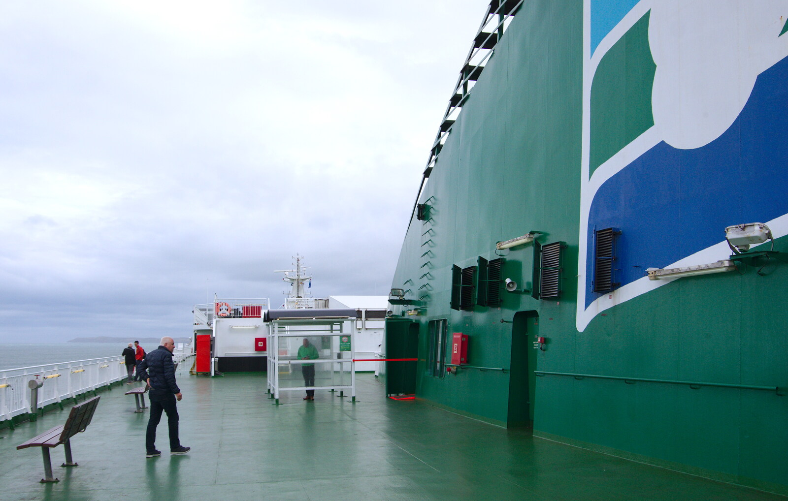 The huge wall of funnel on the ferry from The Summer Trip to Ireland, Monkstown, Co. Dublin, Ireland - 9th August 2019