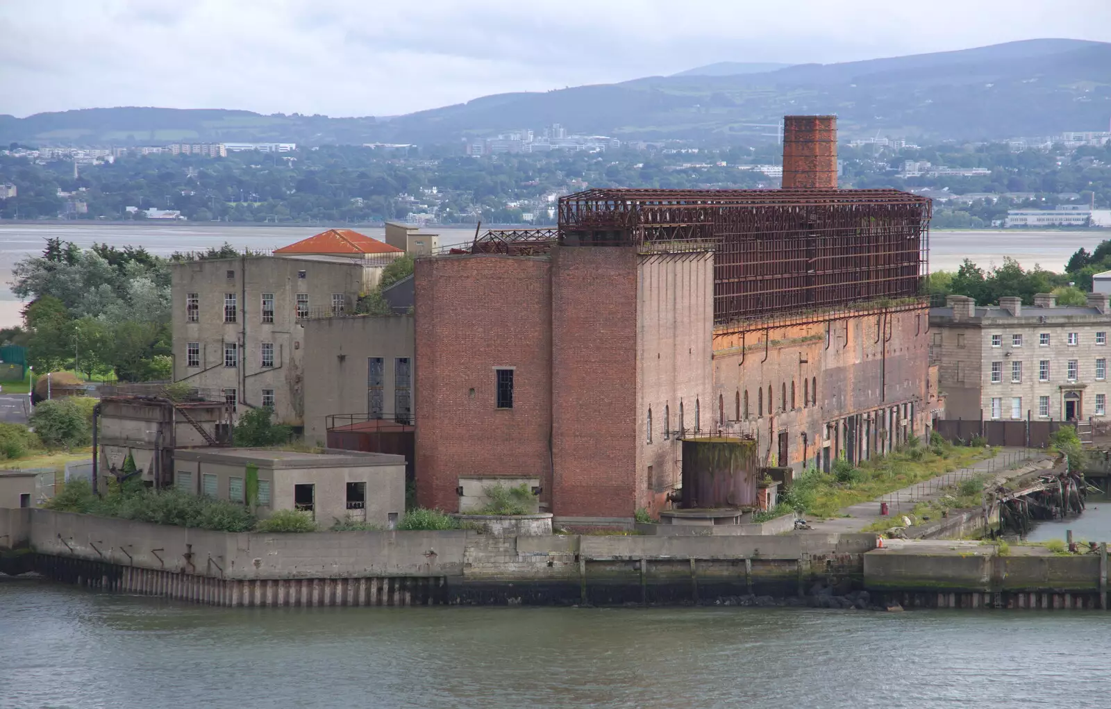 The derelict power station on the breakwater, from The Summer Trip to Ireland, Monkstown, Co. Dublin, Ireland - 9th August 2019