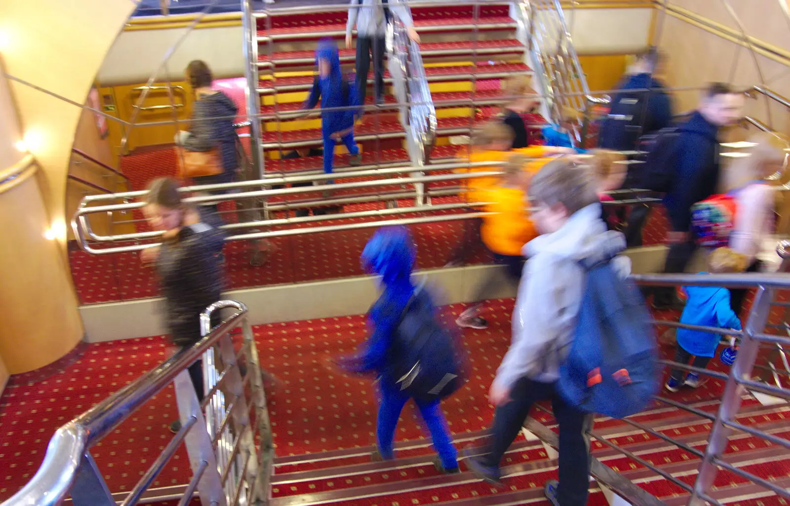 The boys on the main staircase, from The Summer Trip to Ireland, Monkstown, Co. Dublin, Ireland - 9th August 2019