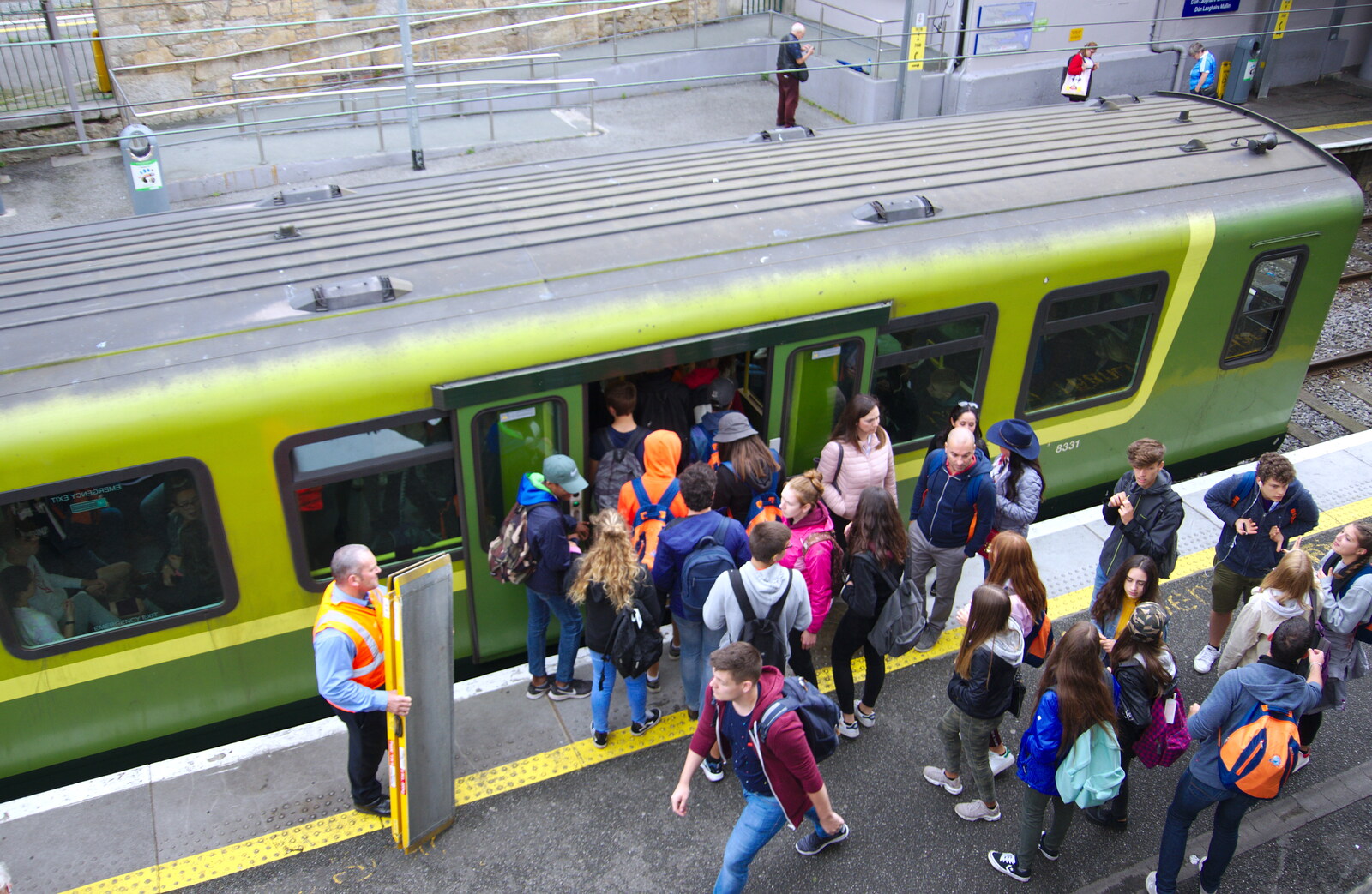 A load of language students cram on to the DART from Jimmy and Catherina's, Ballsbridge, Dublin - 10th August 2019