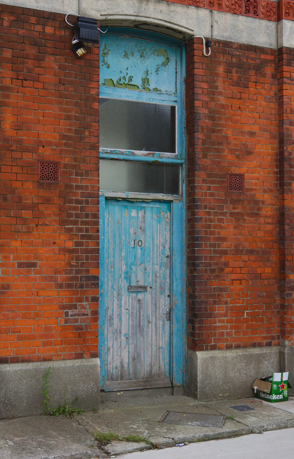A faded door from Jimmy and Catherina's, Ballsbridge, Dublin - 10th August 2019