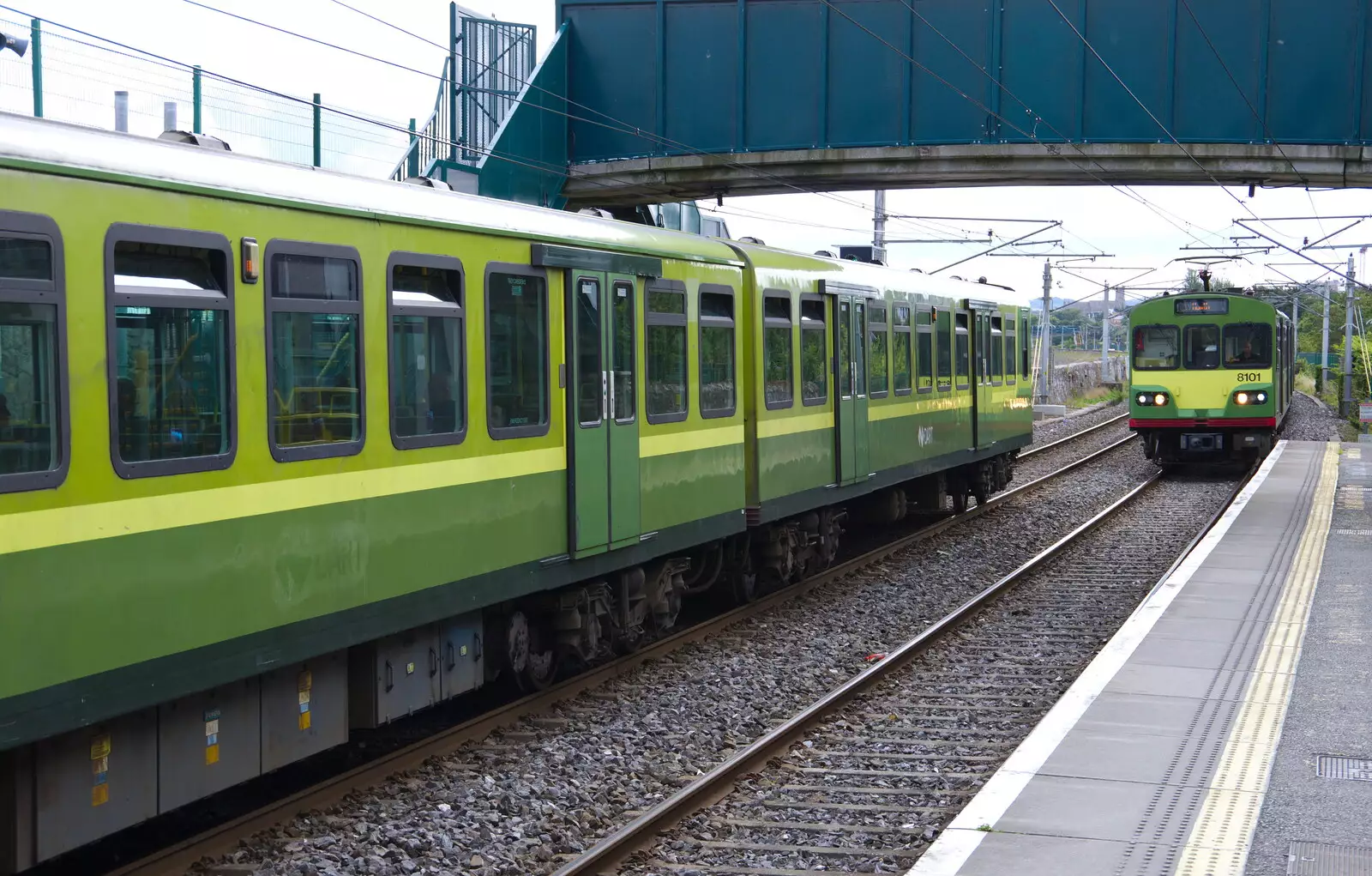 A couple of DART trains, from Busking in Temple Bar, Dublin, Ireland - 12th August 2019