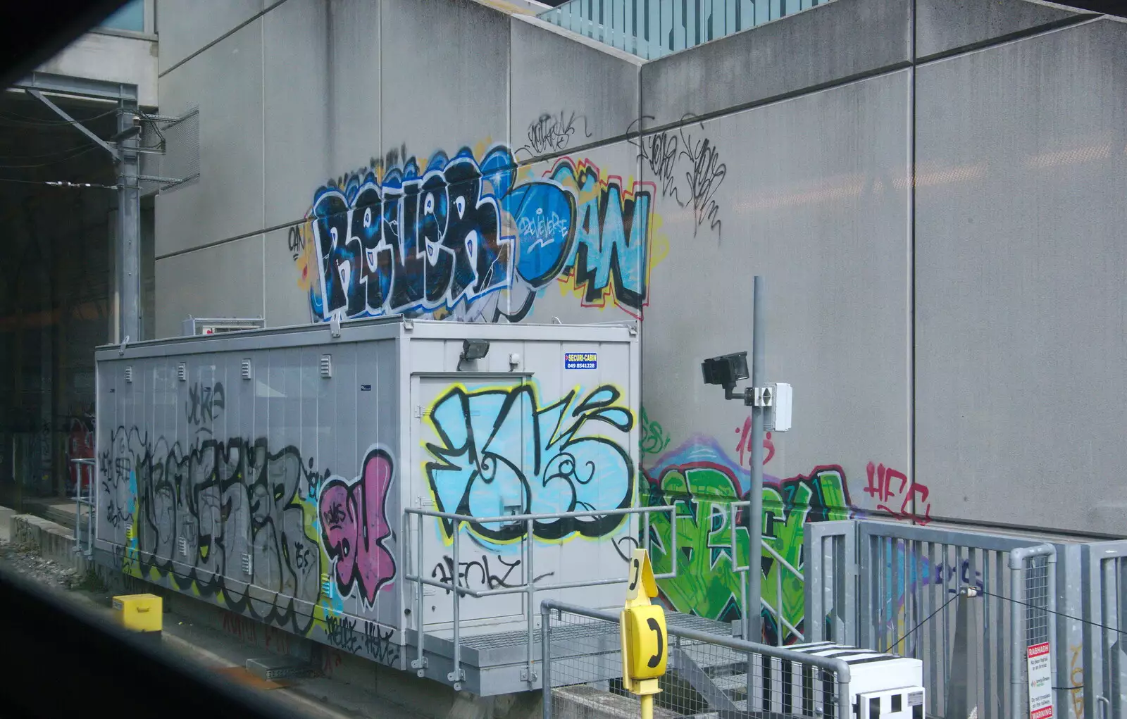 Graffiti on railway equipment, from Busking in Temple Bar, Dublin, Ireland - 12th August 2019