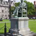 A statue dude in a chair, Busking in Temple Bar, Dublin, Ireland - 12th August 2019