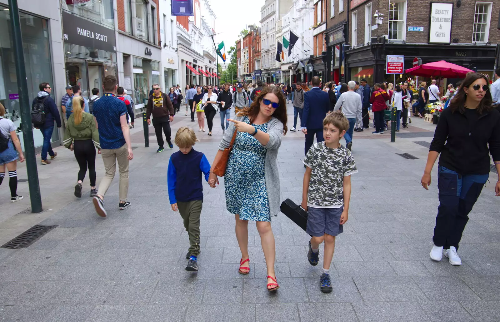 The gang on Grafton Street, from Busking in Temple Bar, Dublin, Ireland - 12th August 2019