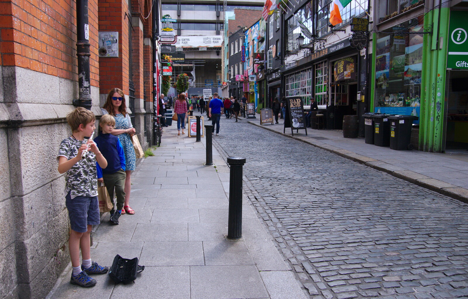 Fred on the flute from Busking in Temple Bar, Dublin, Ireland - 12th August 2019
