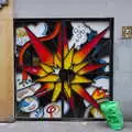 Funky stained-glass door, Busking in Temple Bar, Dublin, Ireland - 12th August 2019