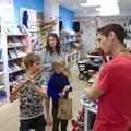 Fred tries Irish flute in a world-music shop, Busking in Temple Bar, Dublin, Ireland - 12th August 2019