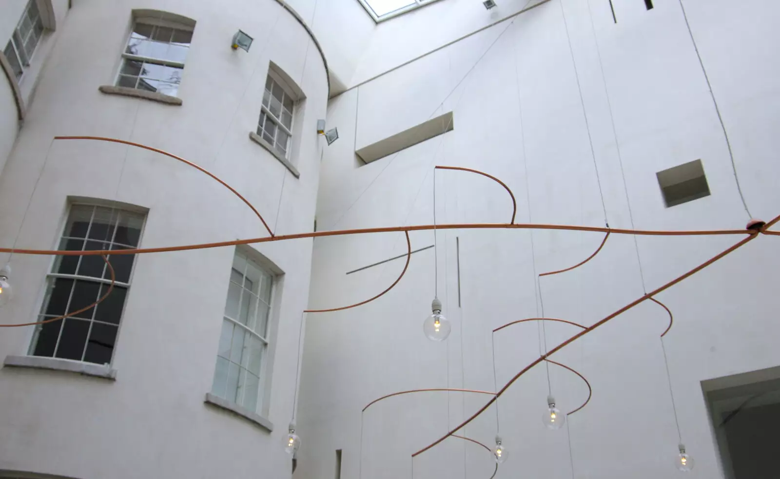 Funky floating lights in a café, from Busking in Temple Bar, Dublin, Ireland - 12th August 2019