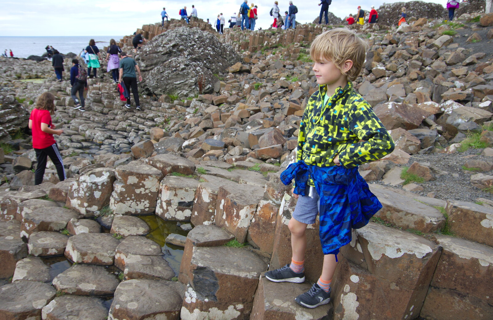 Harry surveys the scene from The Giant's Causeway, Bushmills, County Antrim, Northern Ireland - 14th August 2019
