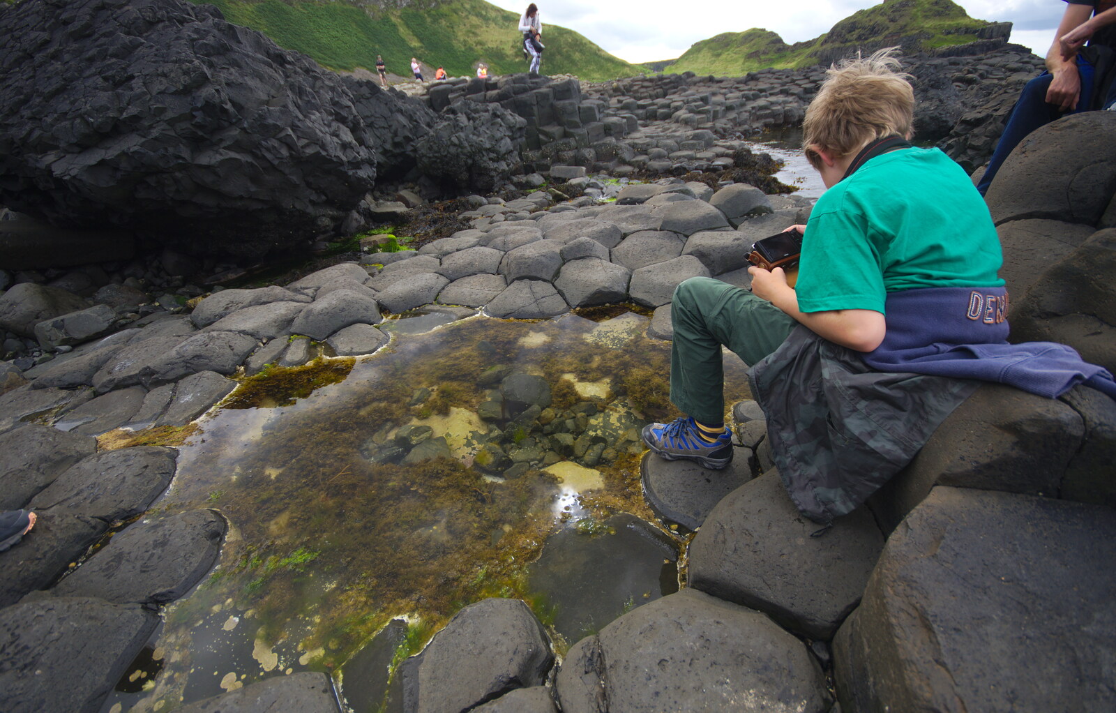 Fred takes some close-up photos from The Giant's Causeway, Bushmills, County Antrim, Northern Ireland - 14th August 2019