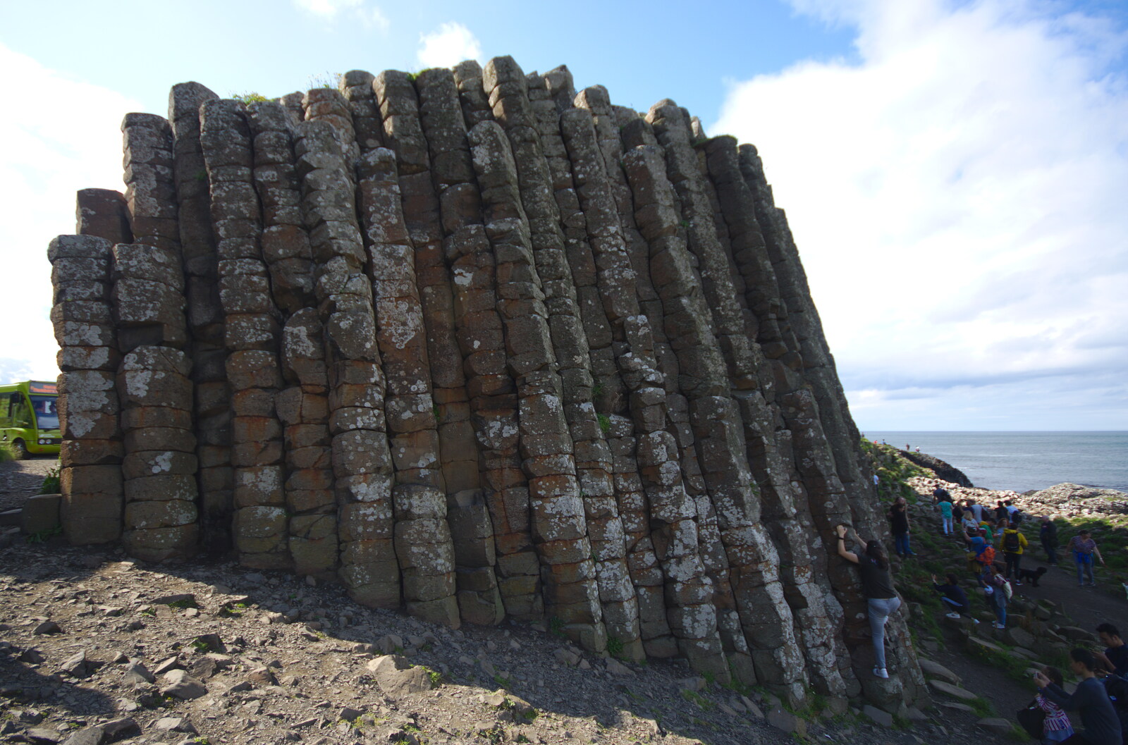A big standing pile of hexagons from The Giant's Causeway, Bushmills, County Antrim, Northern Ireland - 14th August 2019