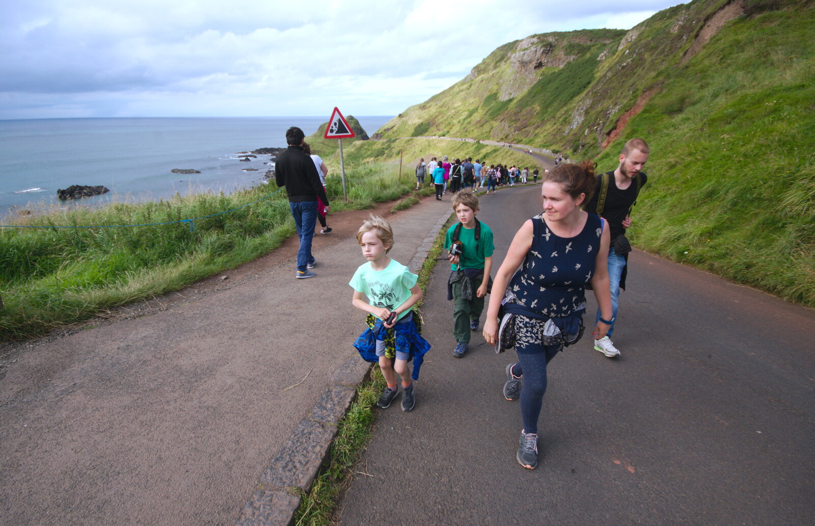 We climb back up the long hill from The Giant's Causeway, Bushmills, County Antrim, Northern Ireland - 14th August 2019
