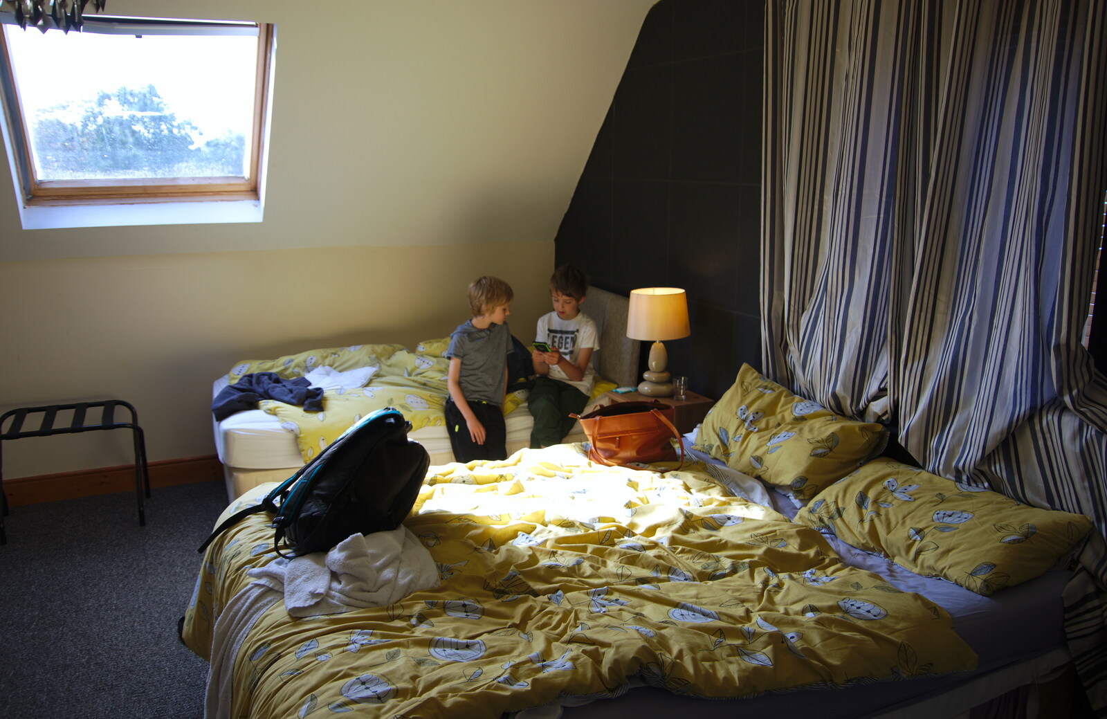 Harry and Fred in the B&B bedroom from A Day in Derry, County Londonderry, Northern Ireland - 15th August 2019