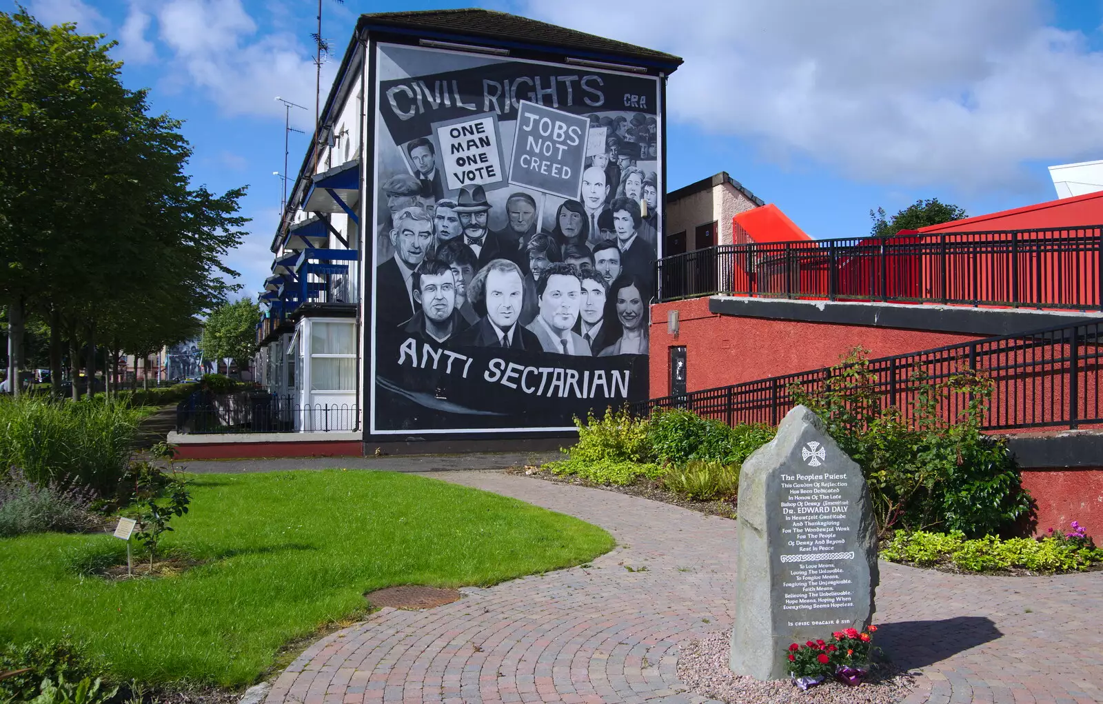 Civil Right and Anti Sectarian mural, from A Day in Derry, County Londonderry, Northern Ireland - 15th August 2019