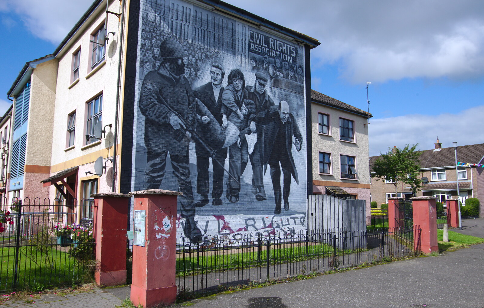 A Civil Rights Association mural from A Day in Derry, County Londonderry, Northern Ireland - 15th August 2019