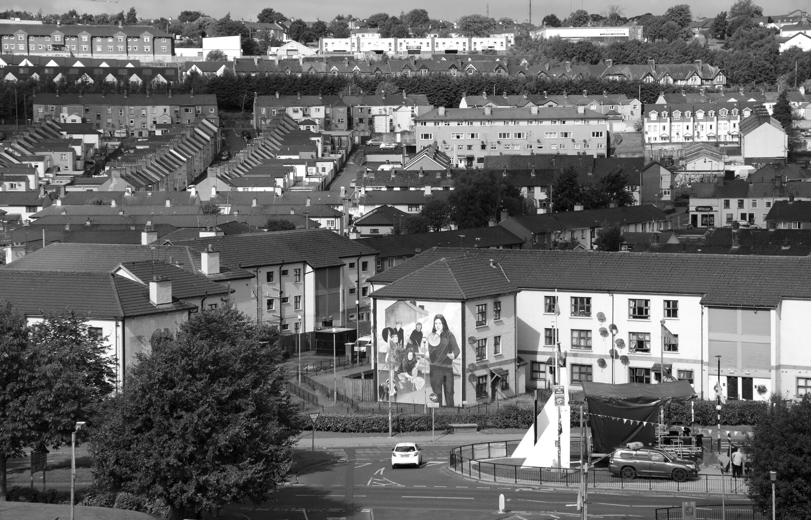 The Bogside from A Day in Derry, County Londonderry, Northern Ireland - 15th August 2019