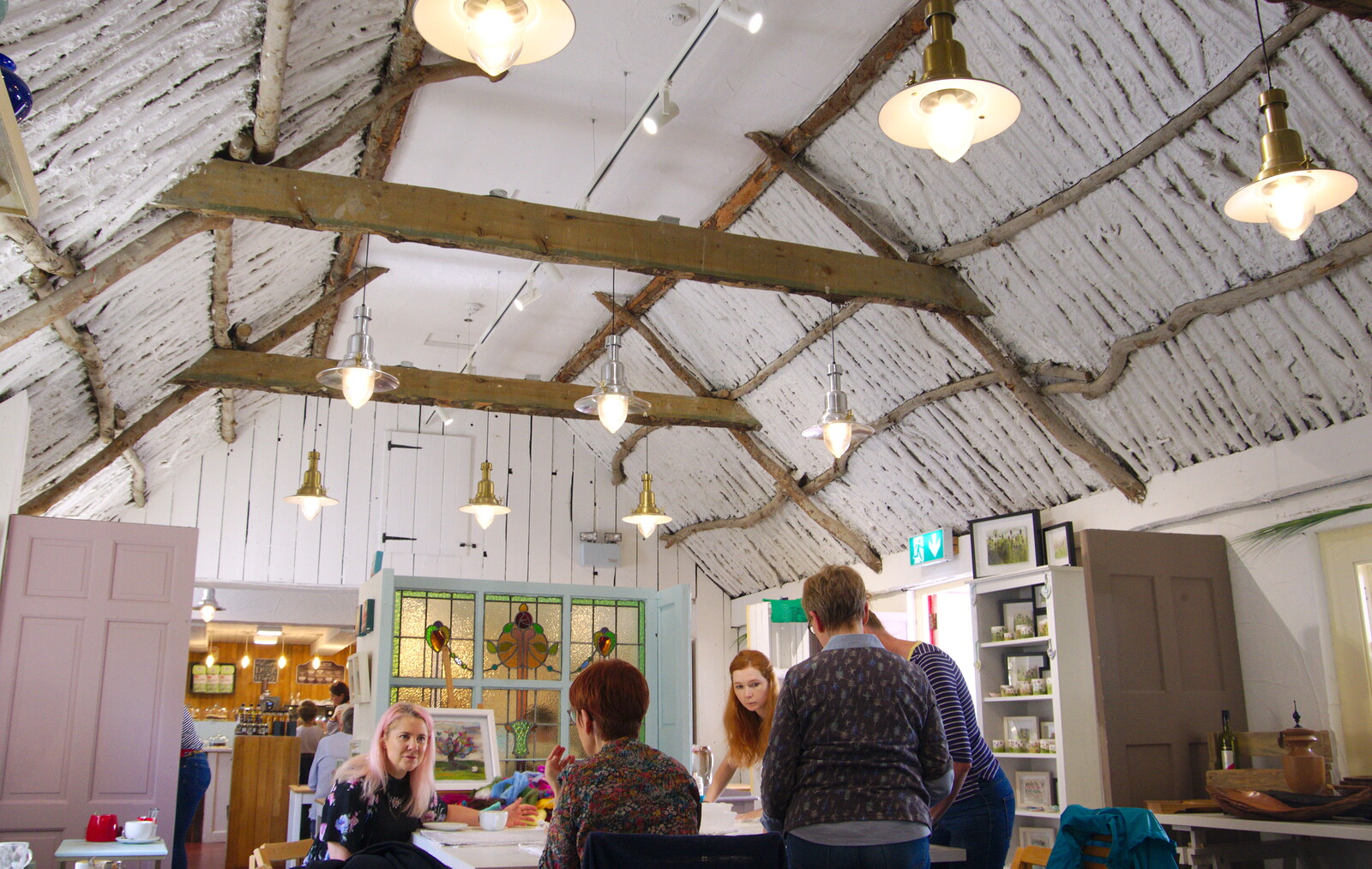 Inside the traditionally-built café in Craft Village from A Day in Derry, County Londonderry, Northern Ireland - 15th August 2019
