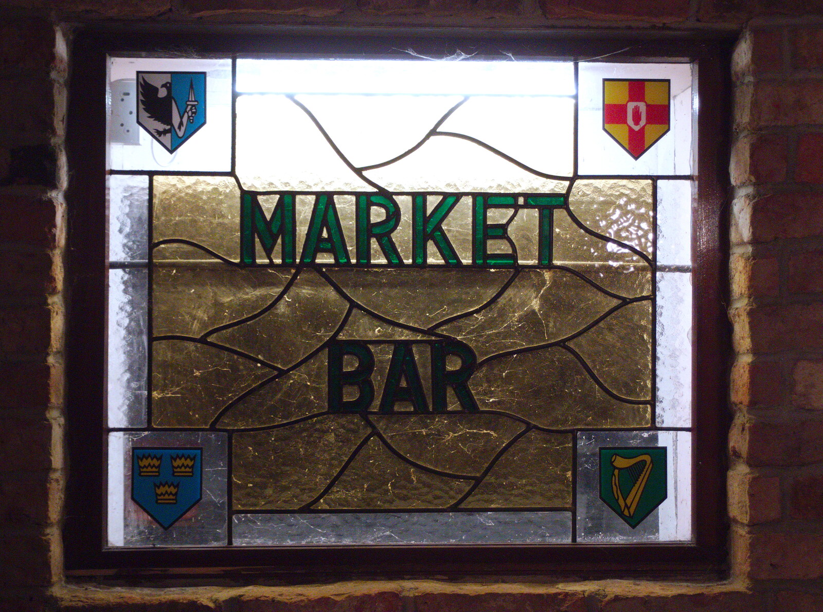 Market Bar's stained glass window from Glencar Waterfall and Parke's Castle, Kilmore, Leitrim, Ireland - 18th August 2019