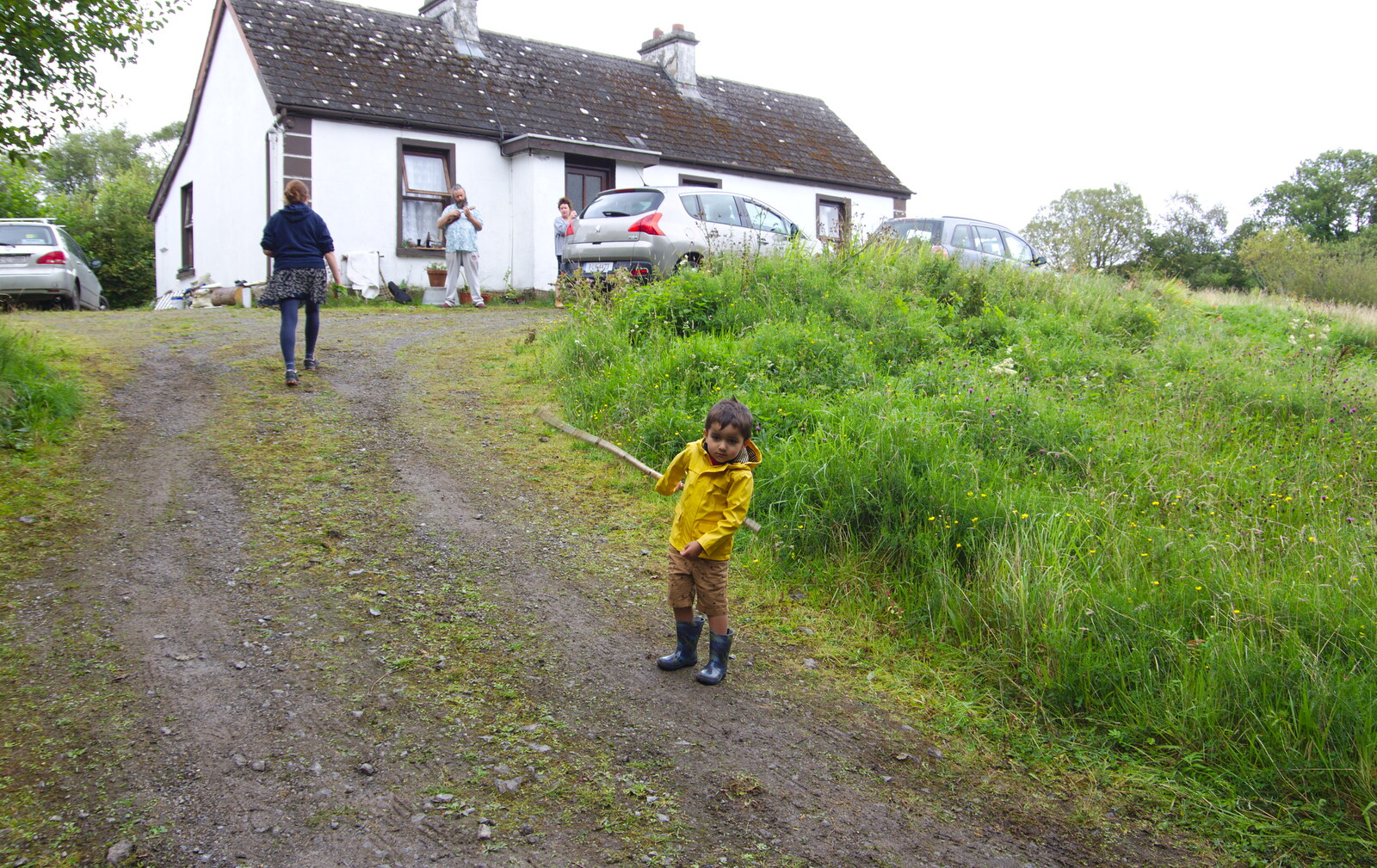 Nick has got a big stick from Glencar Waterfall and Parke's Castle, Kilmore, Leitrim, Ireland - 18th August 2019