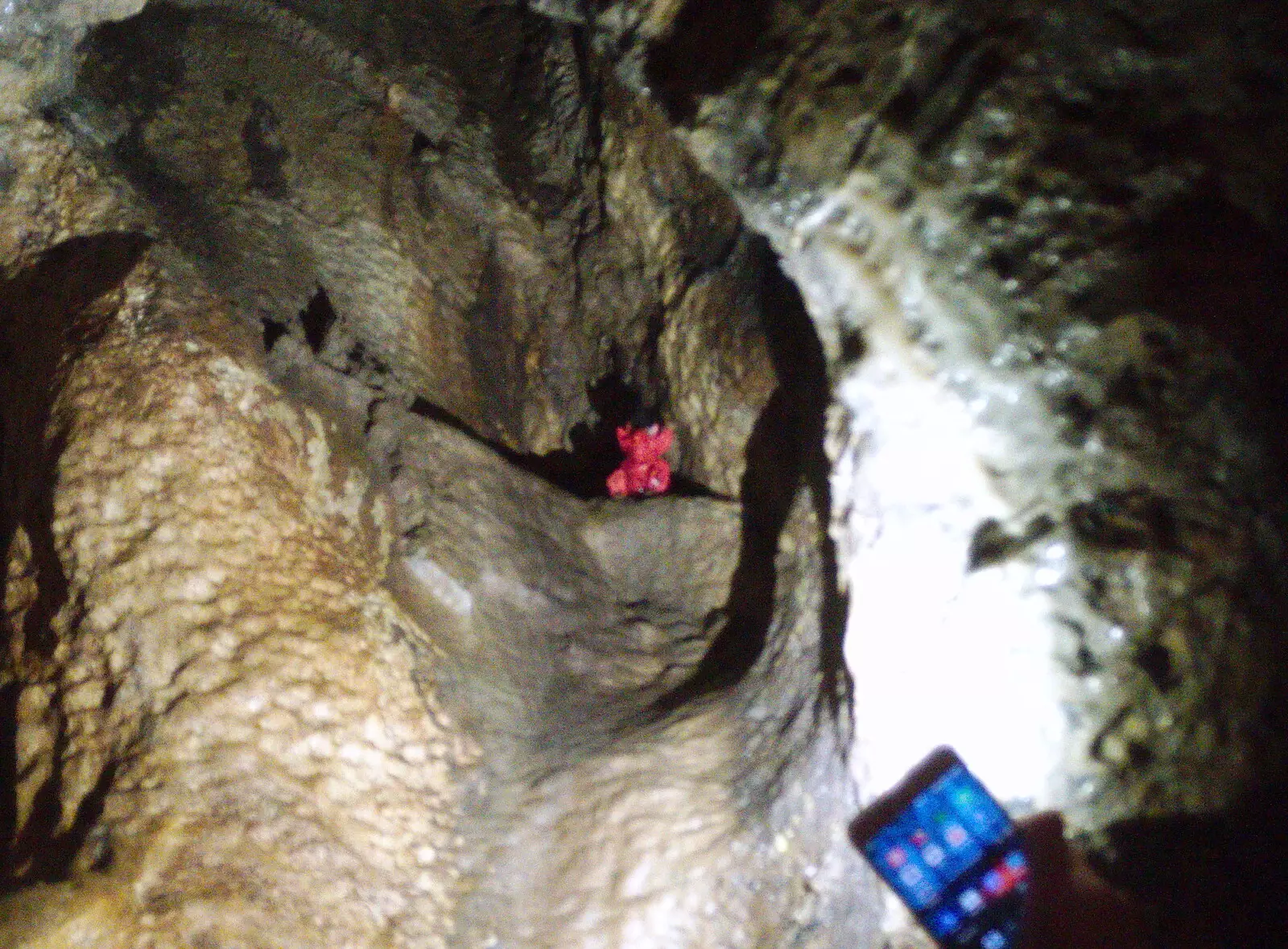 There's a red thing called Fred in the rocks, from Mullaghmore Beach and Marble Arch Caves, Sligo and Fermanagh, Ireland - 19th August 2019