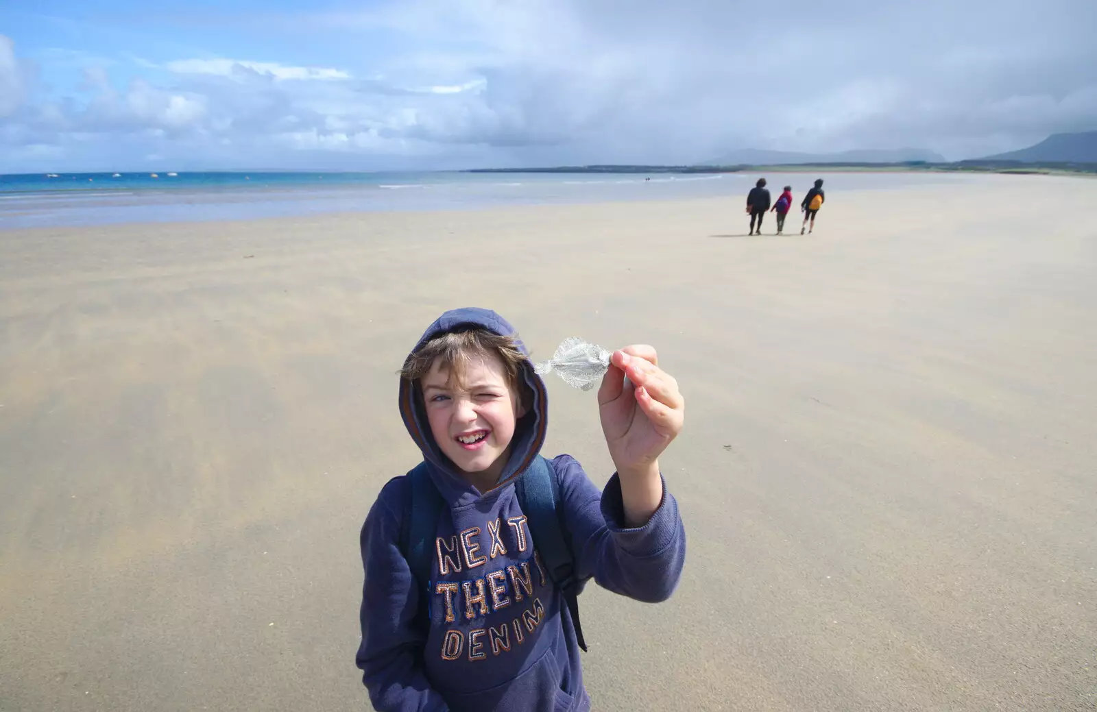 Fred finds a well-preserved dead fish, from Mullaghmore Beach and Marble Arch Caves, Sligo and Fermanagh, Ireland - 19th August 2019