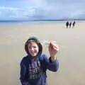 Fred finds a well-preserved dead fish, Mullaghmore Beach and Marble Arch Caves, Sligo and Fermanagh, Ireland - 19th August 2019